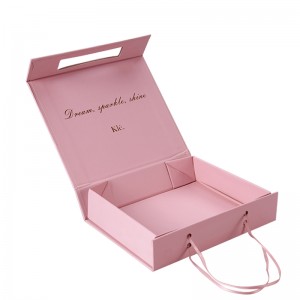Emballage fait sur commande pliant la grande boîte-cadeau de carton de papier simple de luxe de rose d'or magnétique
